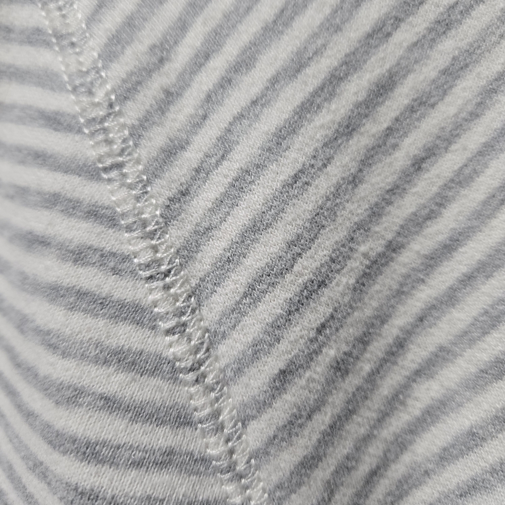Abercrombie & Fitch Gray And White Striped Lace-Up Sweatshirt Size Medium - Picture 6 of 8